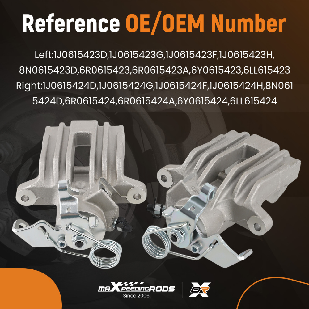 2x Rear Brake Calipers compatible for VW Golf compatible for Audi A3 1.4 1.6 1.8T 1.9TDI 2.0 leftright