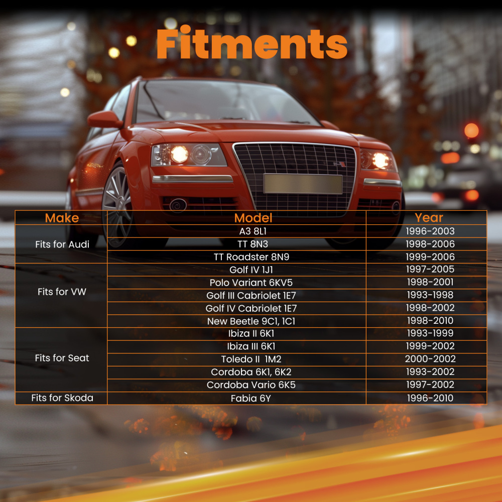 2x Rear Brake Calipers compatible for VW Golf compatible for Audi A3 1.4 1.6 1.8T 1.9TDI 2.0 leftright