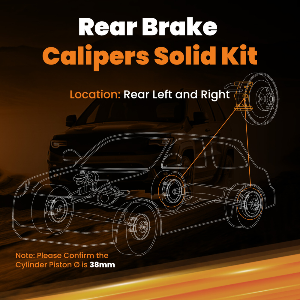 2x Rear Brake Calipers compatible for VW Golf compatible for Audi A3 1.4 1.6 1.8T 1.9TDI 2.0 leftright