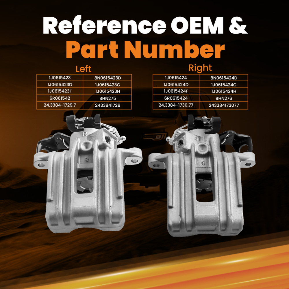 2x Rear Brake Calipers compatible for VW Golf compatible for Audi A3 1.4 1.6 1.8T 1.9TDI 2.0 leftright