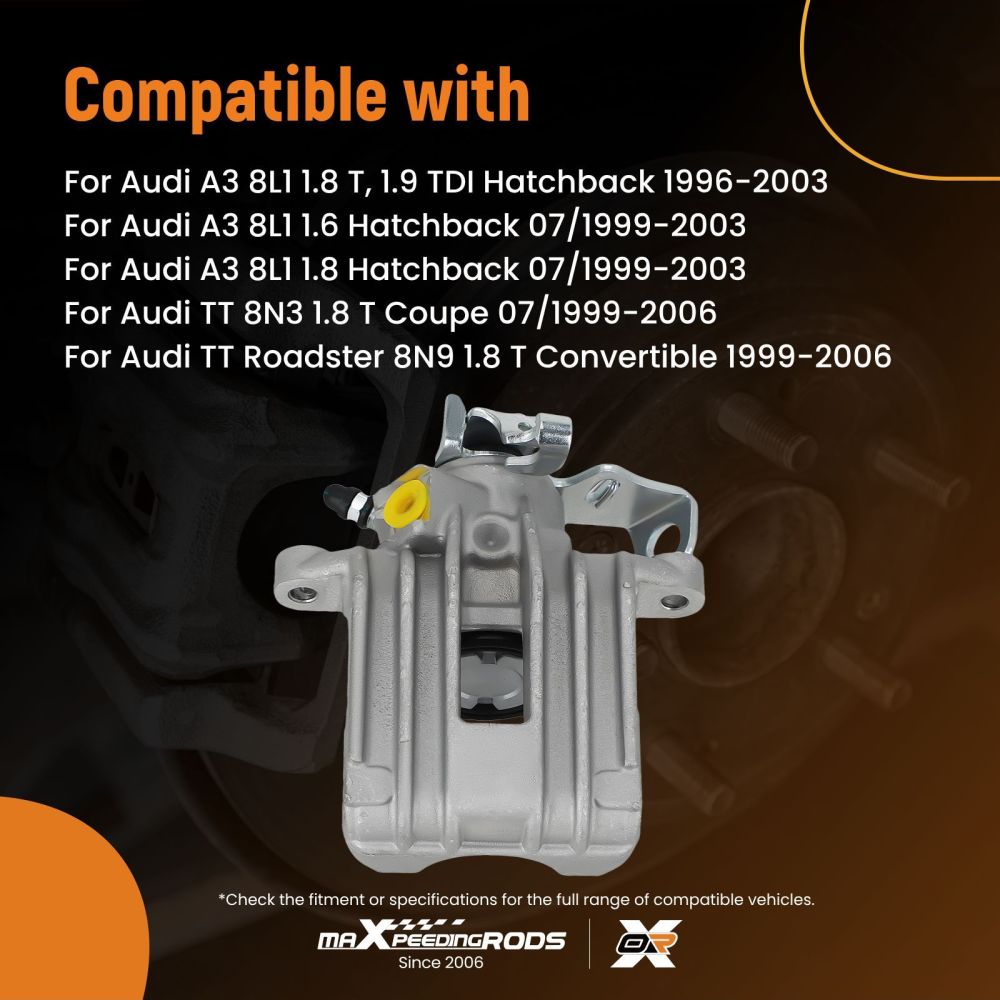 Rear Left Brake Caliper compatible for Audi TT 8N3 compatible for VW Golf MK4 compatible for Seat Leon 1M1 1J0615423D