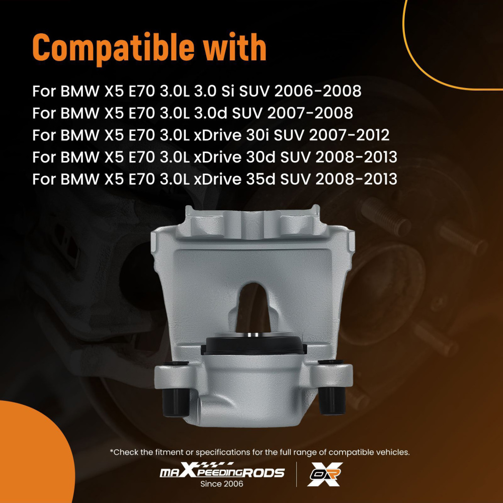 Brake Caliper Front Left compatible for BMW X5 E70 3.0 X6 E71 xDrive 35i 30d 2007-2014