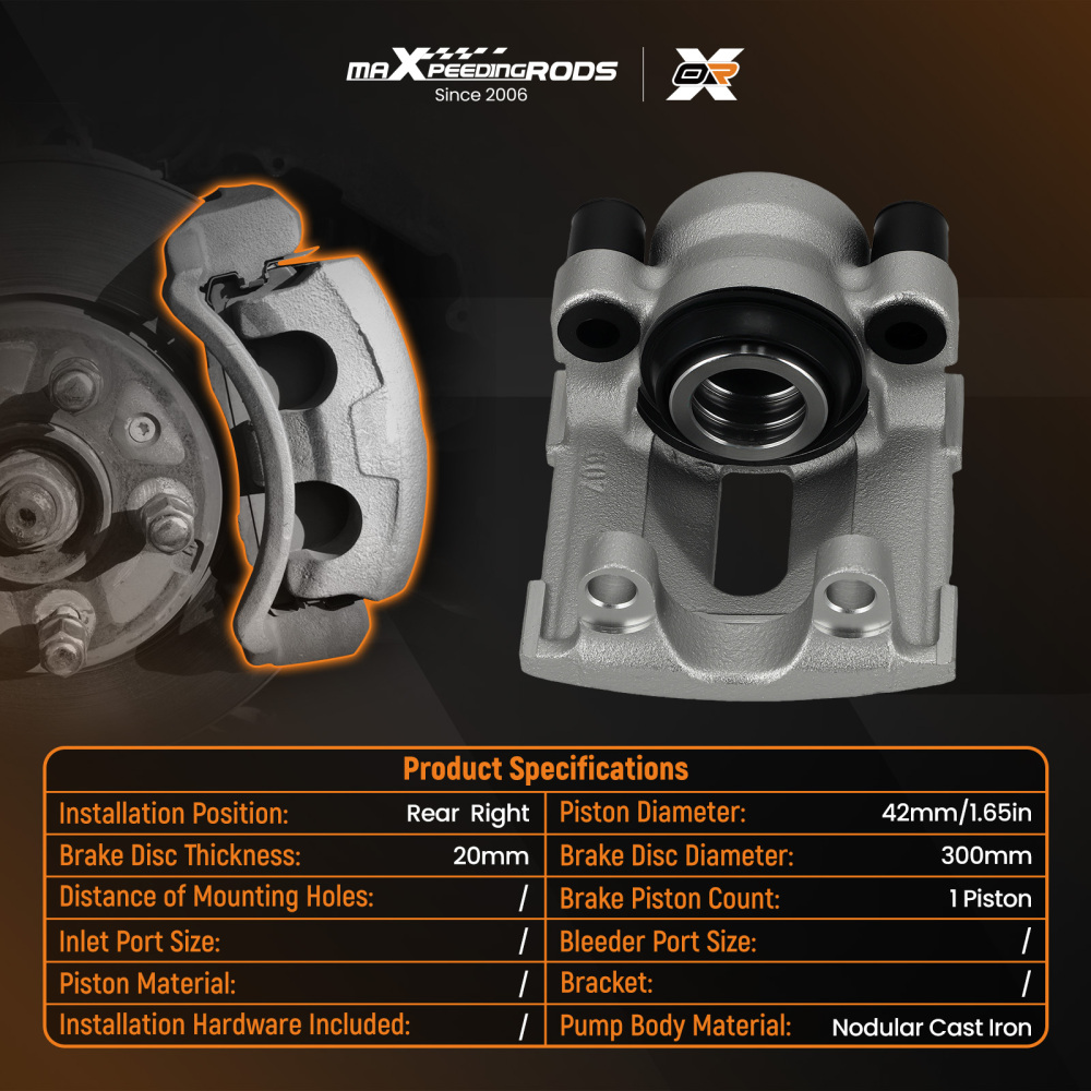 Rear Right Brake Caliper compatible for Bmw E81 E82 E88 E90 E91 E92 E93 E84 34216768698