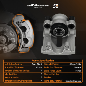 Rear Right Brake Caliper compatible for Bmw E81 E82 E88 E90 E91 E92 E93 E84 34216768698