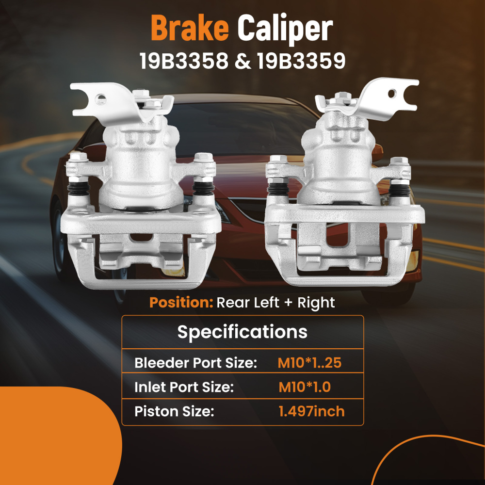 2X Rear Brake Caliper compatible for Acura TSX compatible for Honda Accord 19-B3358 19-B3359 2008-2012