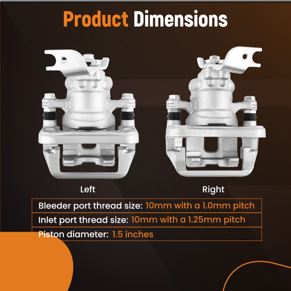 2X Rear Brake Caliper compatible for Acura TSX compatible for Honda Accord 19-B3358 19-B3359 2008-2012