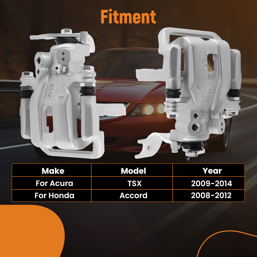 2X Rear Brake Caliper compatible for Acura TSX compatible for Honda Accord 19-B3358 19-B3359 2008-2012