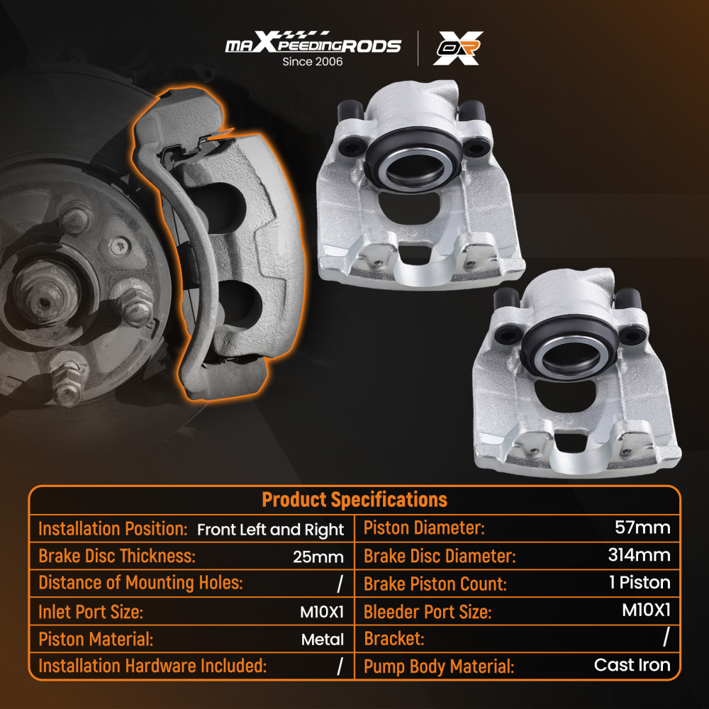 Front Left Right Brake System compatible for Audi A4 Allroad A5 2007-17 344302 430571 314mm