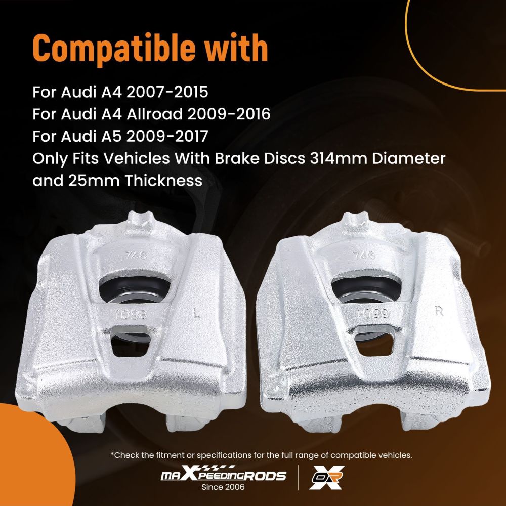 Pinza Freno Anteriore Sinistra + Destra compatibile per Audi A4 2007-2015 Allroad 2009-2016