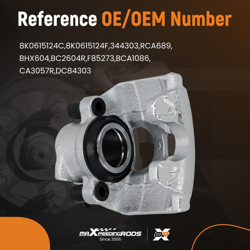 Front Right Brake Caliper compatible for Audi A4 Allroad B8 A5 8F7 8T3 8TA 8K0615124C 57mm