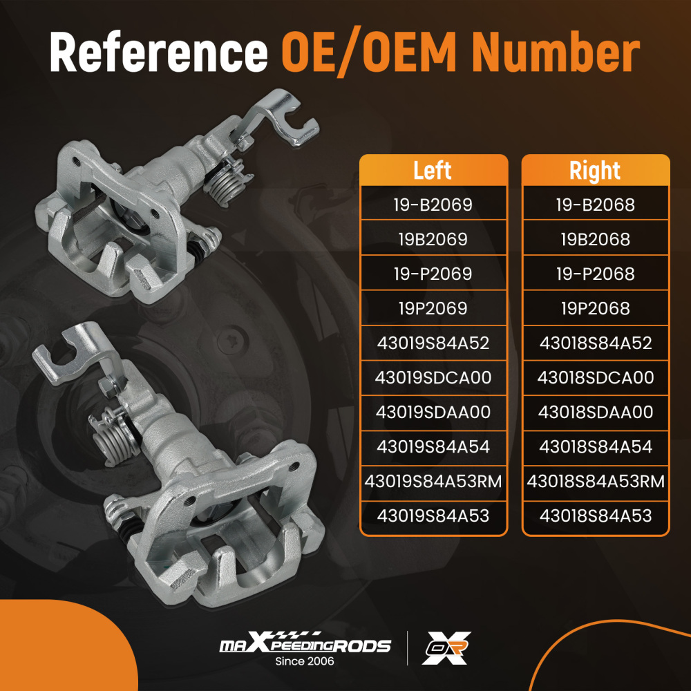 Rear Disc Brake Caliper compatible for Honda Accord 1998-2007 compatible for Acura TSX 2004-2008 19-B2068