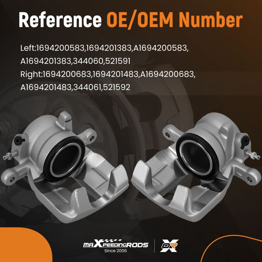 Front Brake Calipers Pair compatible for Mercedes A-Class W169 B-Class W245 2004-201222mm