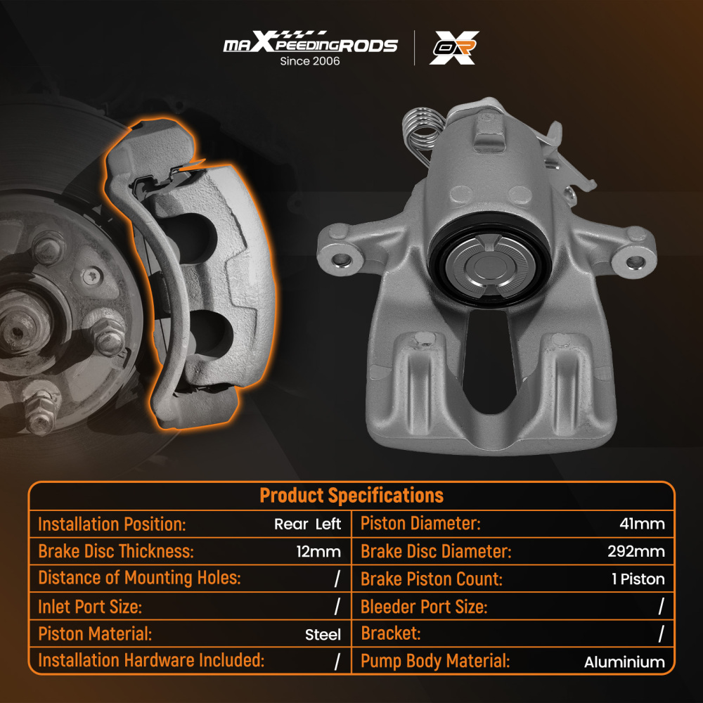 Rear Left Floating Brake Caliper compatible for Vauxhall Insignia I compatible for Saab 9-5 YS3G 13275927