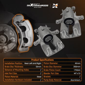 2x Brake Caliper Rear Left+Right compatible for Vauxhall Insignia Mk I (A) G09 2.0 13390034