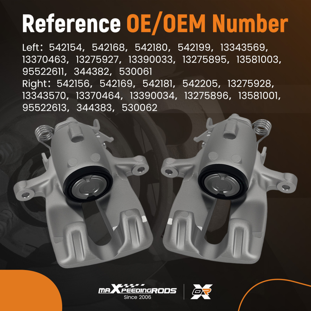 2x Brake Caliper Rear Left+Right compatible for Vauxhall Insignia Mk I (A) G09 2.0 13390034