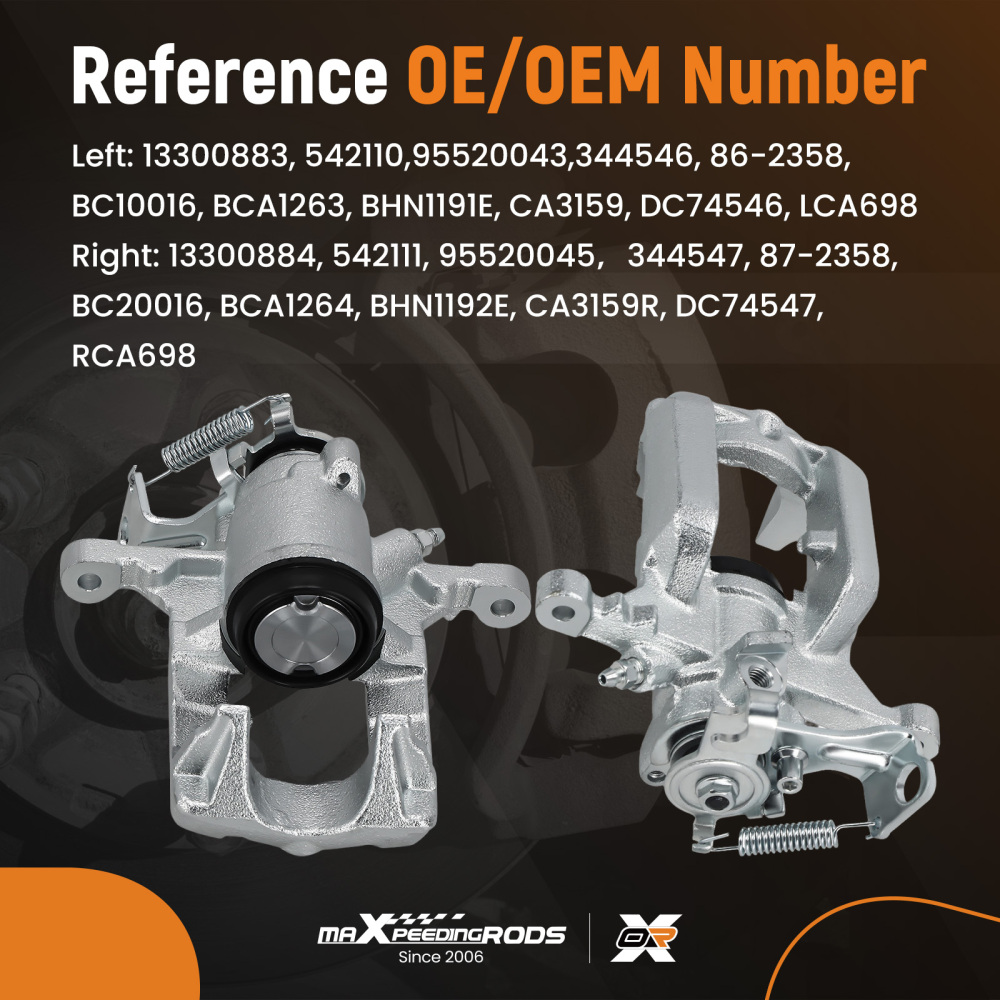 Pair Brake Caliper Rear Left Right compatible for Vauxhall Astra 2009-2015 Mokka 2012- 38mm