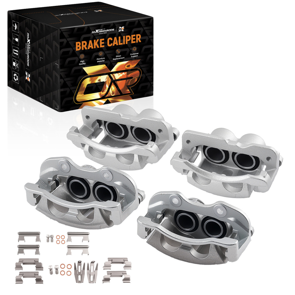 Front and Rear Brake Calipers w/ Bracket Set of 4 compatible for Chevy Avalanche compatible for Tahoe GMC