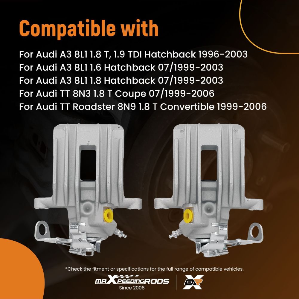 Étrier de Frein Arrière Gauche + Droit compatible pour VW Golf New Beetle compatible pour Audi A3 1J0615423G