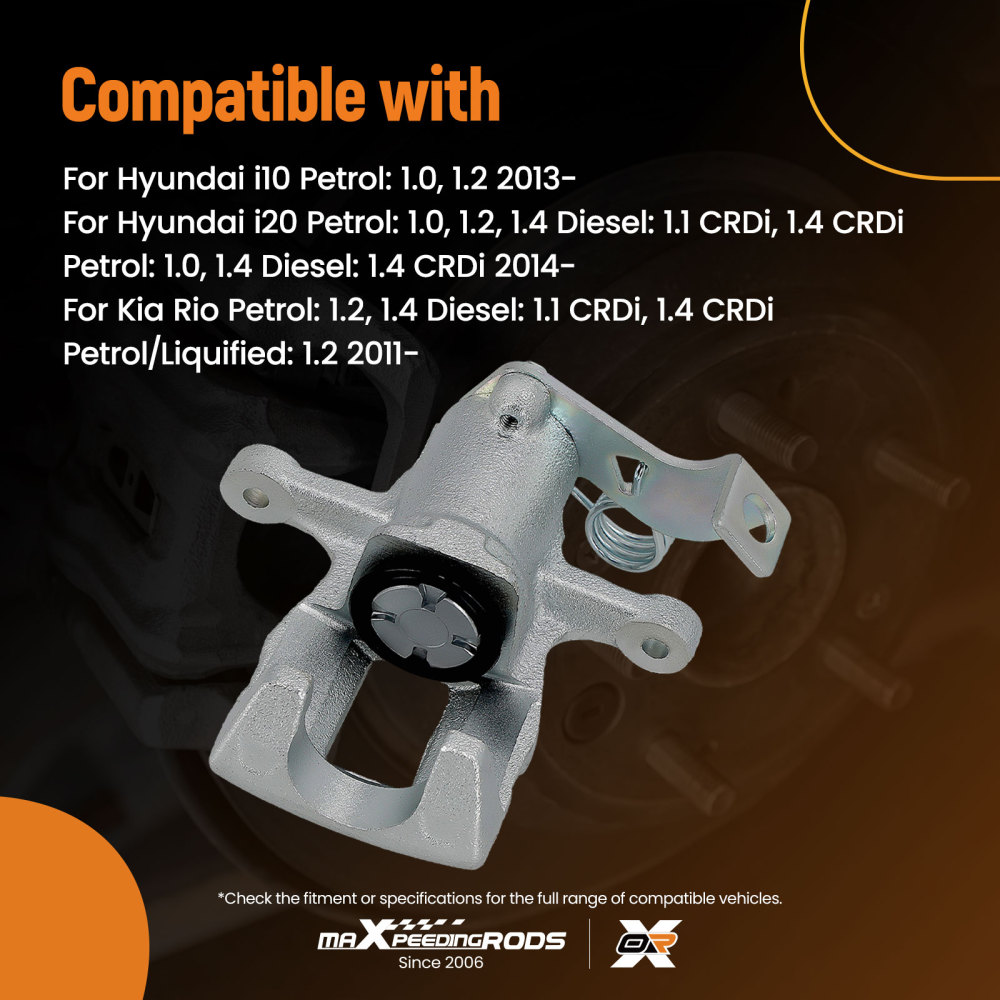 Pinza Freno Post Sx compatibile per Hyundai i10 i20 compatibile per Kia Rio 1.0 1.2 1.4 1.1 58310-B4A30 34mm