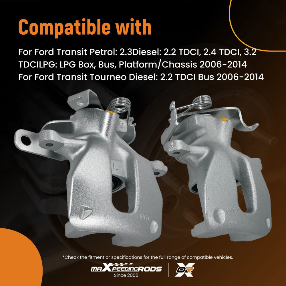 Rear Left Right Brake Caliper compatible for Ford Transit MK7 Tourneo 2006-14 1433964 48mm