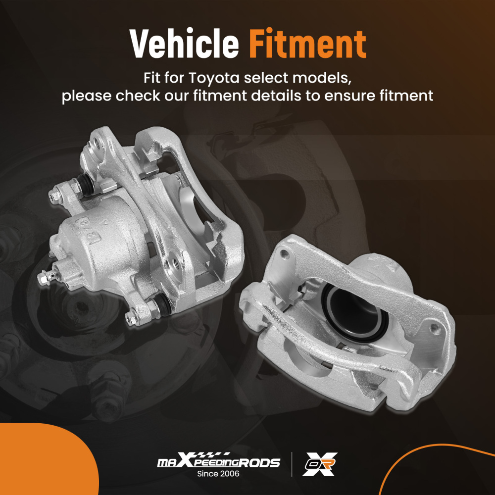 2X Front Left Right Brake Caliper w/Bracket Assembly compatible for Toyota Camry 2002-2006