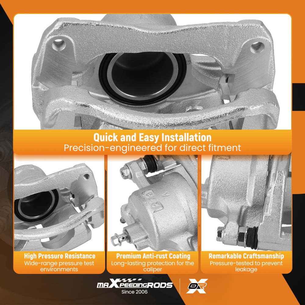 2X Front Left Right Brake Caliper w/Bracket Assembly compatible for Toyota Camry 2002-2006