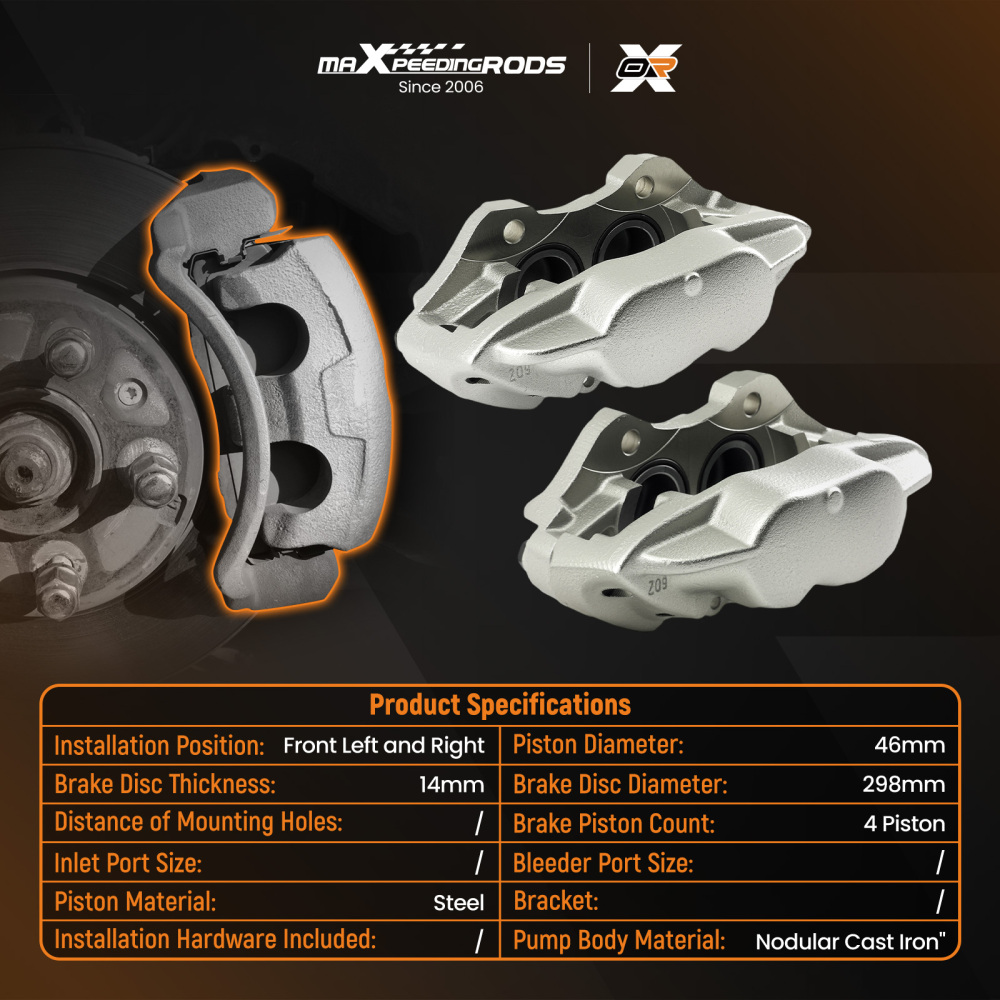 Pair Brake Caliper Front LeftRight compatible for Land Rover Defender 90 130 SEB500450
