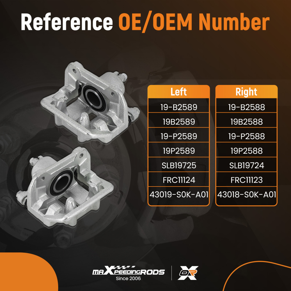 Rear Brake Caliper Set compatible for Acura CL TL compatible for Honda Element 1999-2011 19-B2589 19-B2588