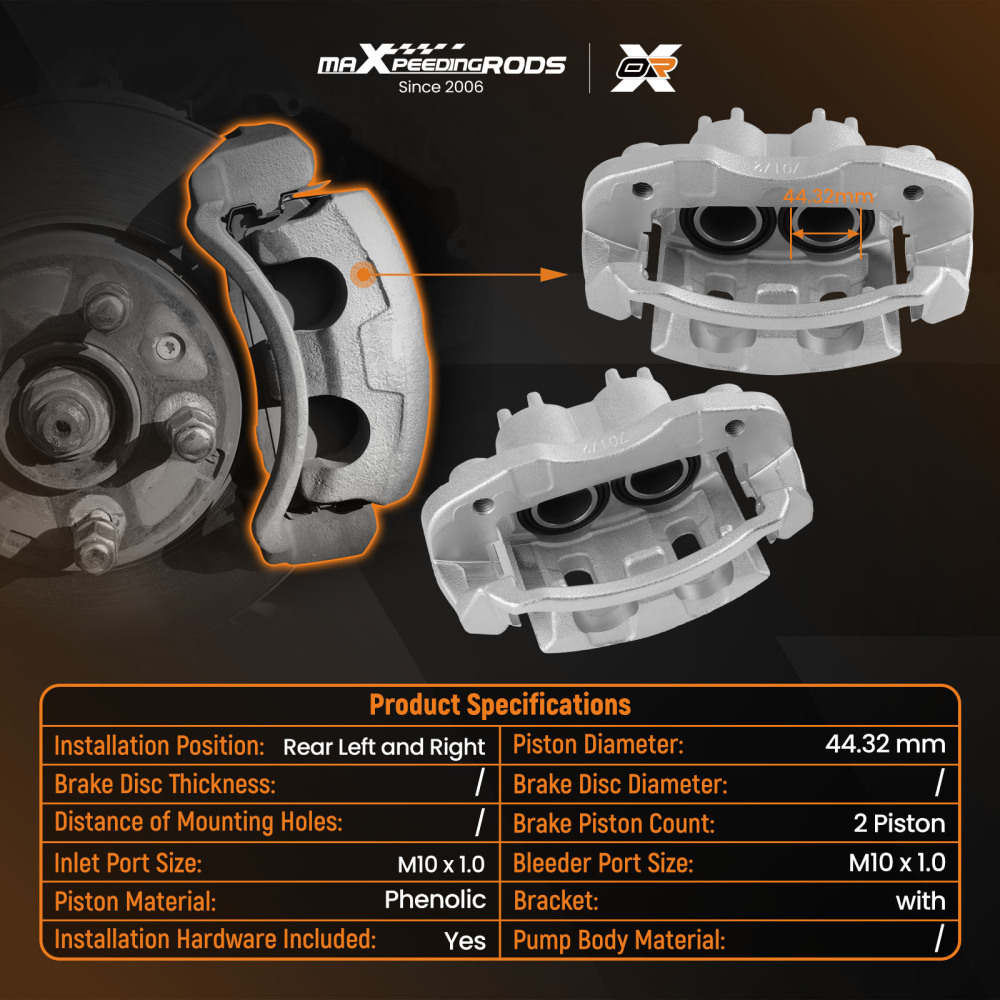 Rear Left Right Caliper compatible for Ford Excursion 2000-2005 F-250 F-350 00-04 18-B4753