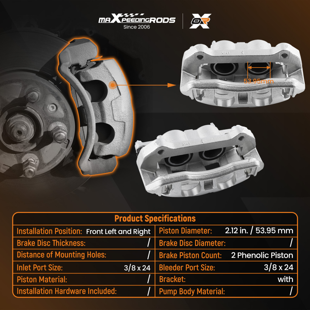 Front Left Right Caliper w / Bracket compatible for Ford Expedition F-150 compatible for Lincoln 2010-2021