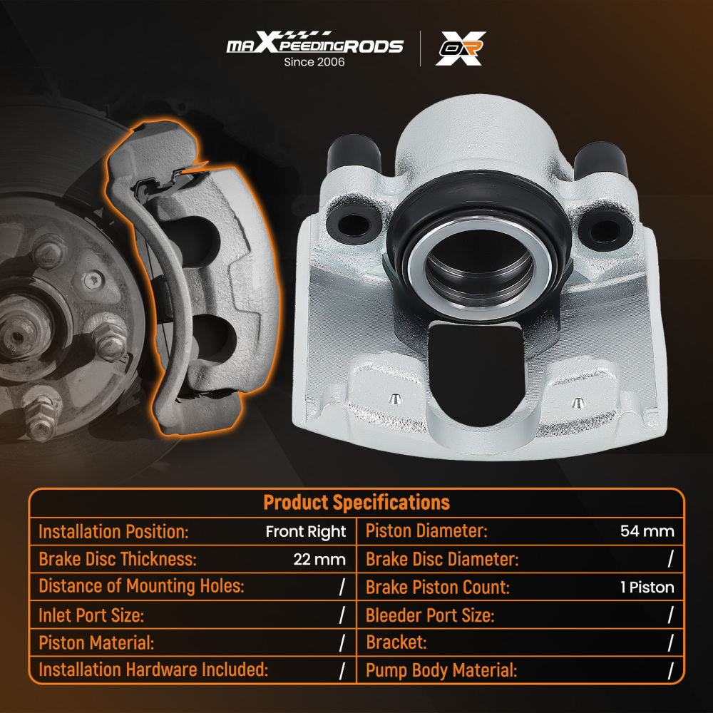 Brake Caliper Front Right compatible for Ford Puma 1997-02 StreetKa 2003-2005 BCA1060 54mm
