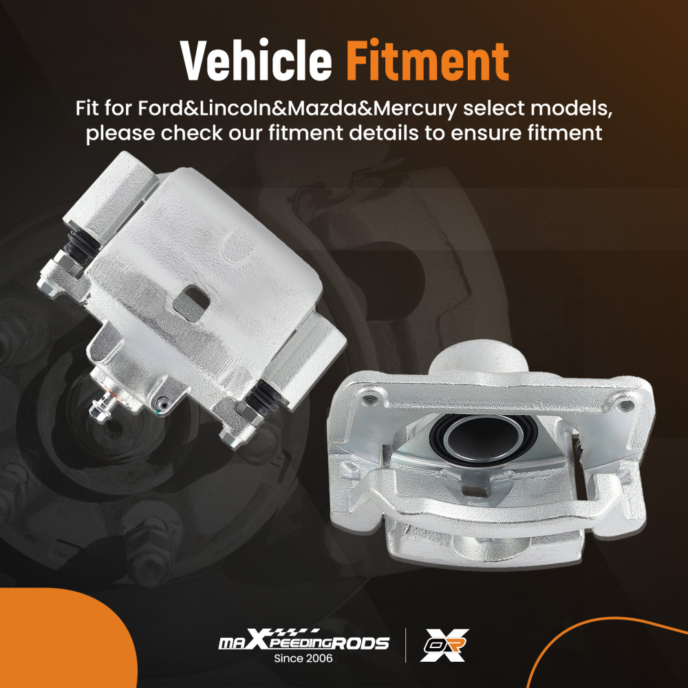 Front Brake Calipers w/ Bracket Pair 2 compatible for Ford Fusion compatible for Lincoln MKZ Zephyr 185000