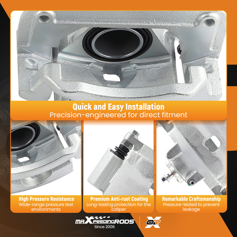 Front Brake Calipers w/ Bracket Pair 2 compatible for Ford Fusion compatible for Lincoln MKZ Zephyr 185000