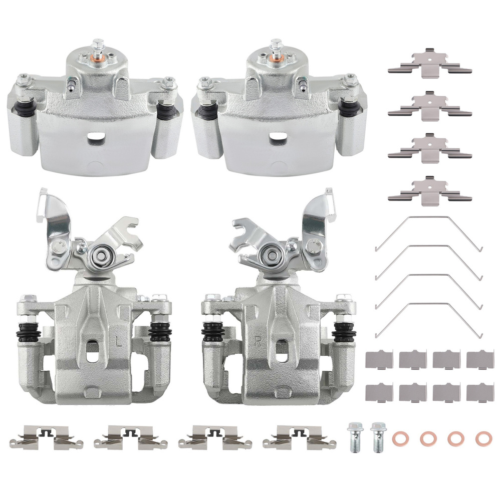 Complete Set Front Rear Brake Caliper Kit compatible for Mazda 6 Mercury Milan 2006-2013