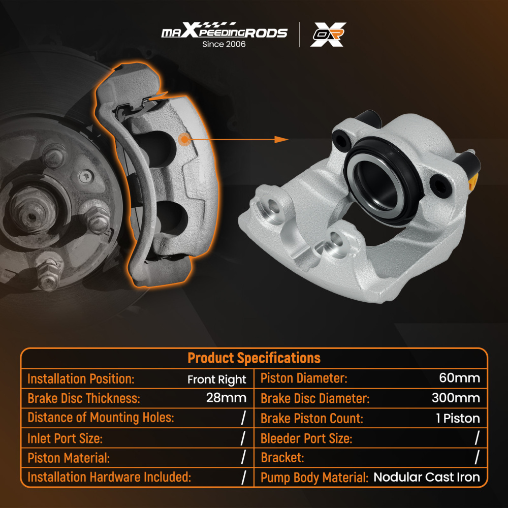 Front Right Brake Caliper compatible for Volvo Ford Galaxy compatible for Land Rover Freelander 1379932
