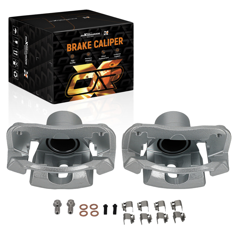 Pair Front Brake Calipers w/Bracket Assembly compatible for Toyota Highlander 2001-2007
