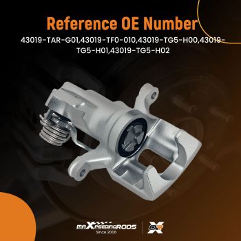 Left Rear Brake Caliper compatible for Honda Jazz 1.2 1.3 1.4 2008-2015 43019-TG5-H00 239mm