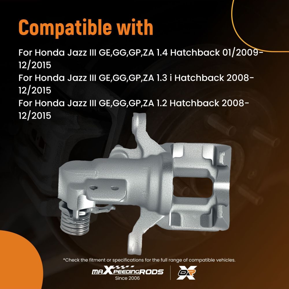 Left Rear Brake Caliper compatible for Honda Jazz 1.2 1.3 1.4 2008-2015 43019-TG5-H00 239mm