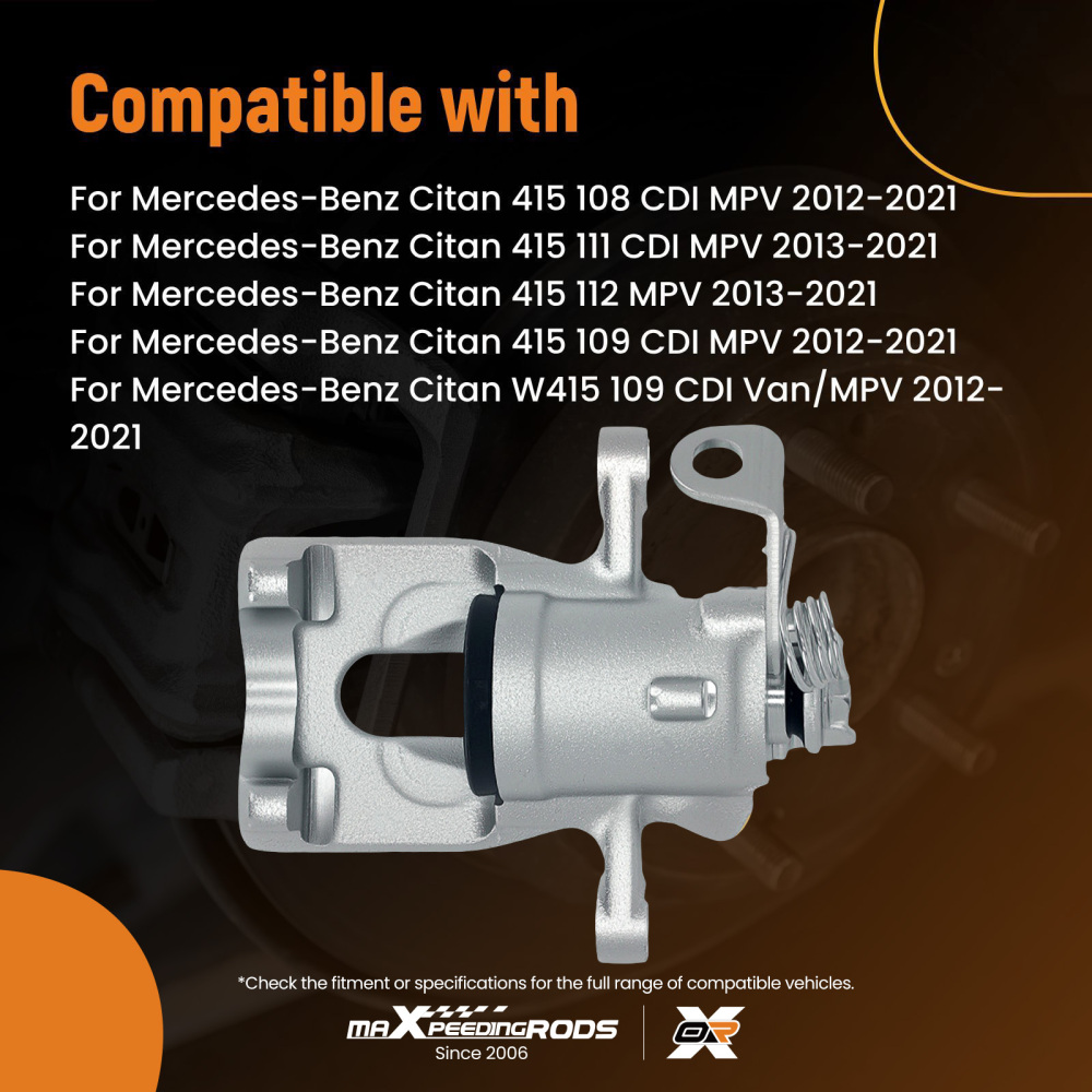 Rear Right Brake Caliper compatible for Mercedes-Benz Citan W415 compatible for Renault Kangoo FW0 38mm