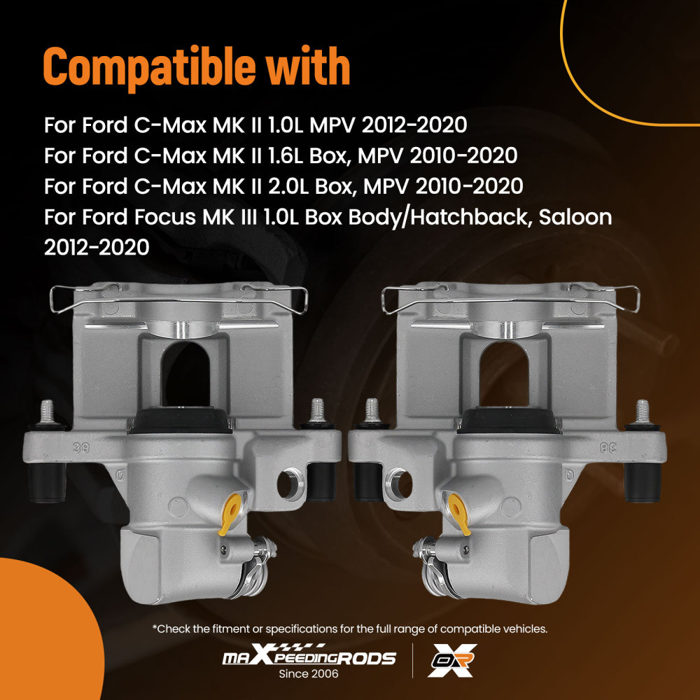 2 Pinza Freno Posteriore compatibile per Ford Focus C-Max MK2 2010-2020 1511569 1511567 38mm