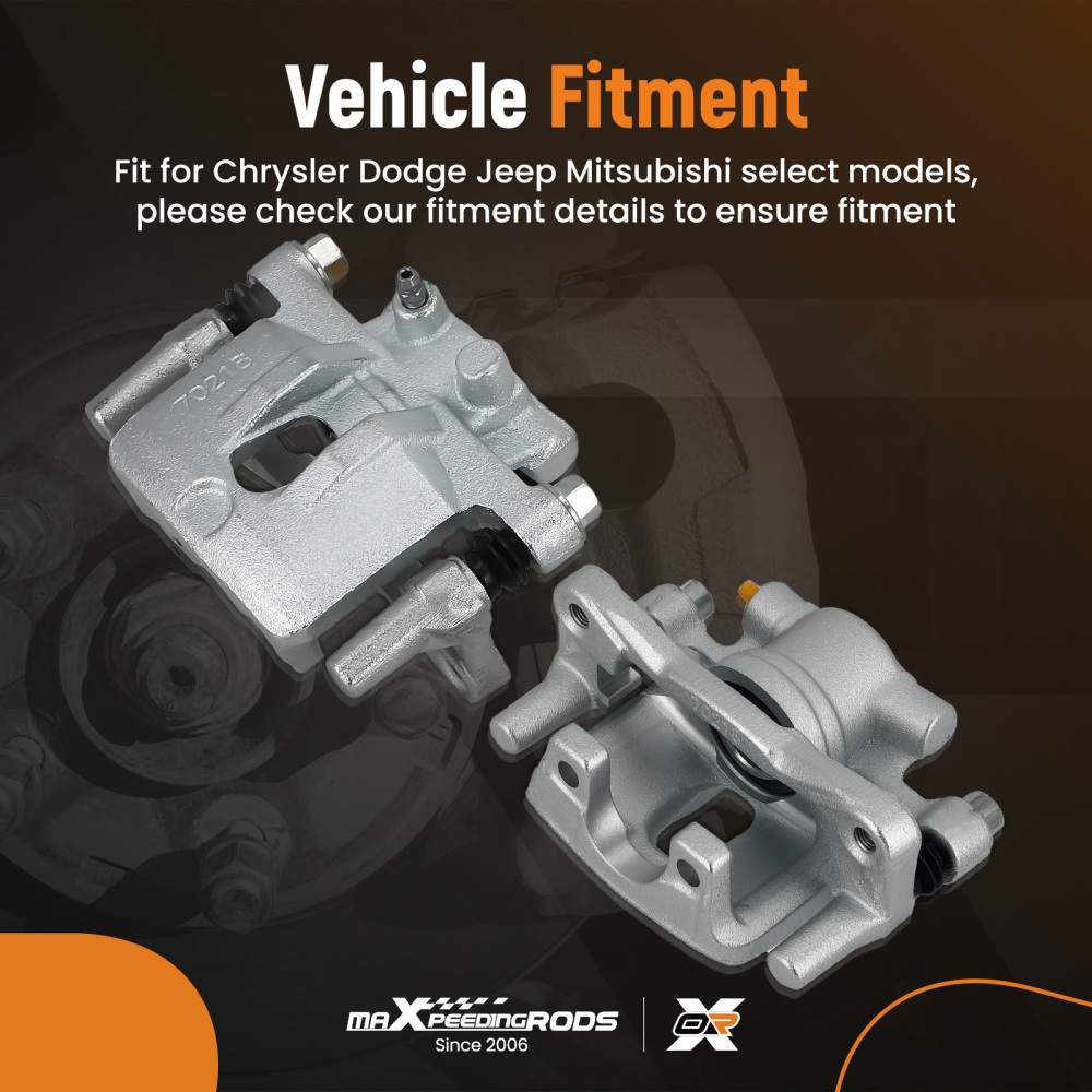 Rear Disc Brake Calipers w/ Bracket compatible for Dodge Caliber compatible for Jeep Compass Patriot 07-17