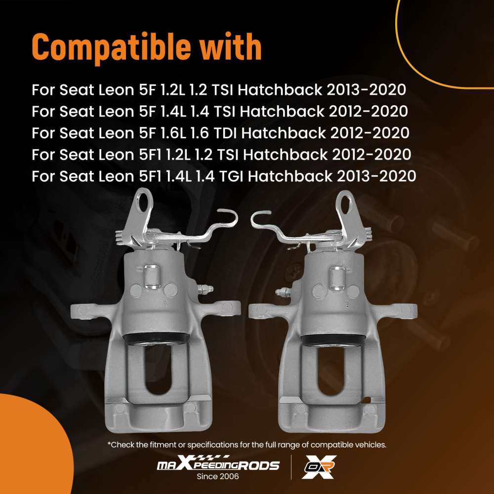 Rear Brake Caliper Left Right compatible for Seat Leon SC ST compatible for Skoda Octavia MK III 5E 38mm