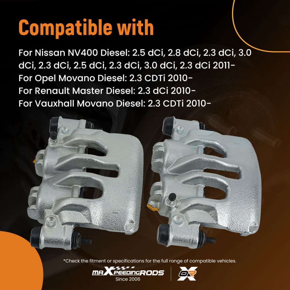 Pinza Freno Anteriore Sinistro Destro compatibile per Nissan NV400 compatibile per Opel Movano compatibile per Renault 48mm