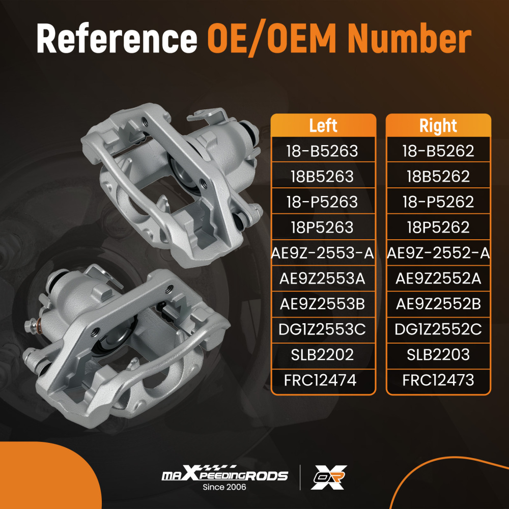 Rear Brake Caliper Assembly LH RH compatible for Ford Explorer 2011-19/Flex 2010-14 18B5262