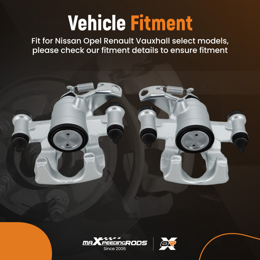 Pair Rear Left Right Brake Calipers compatible for Nissan NV400 compatible for Opel Movano compatible for Renault Master