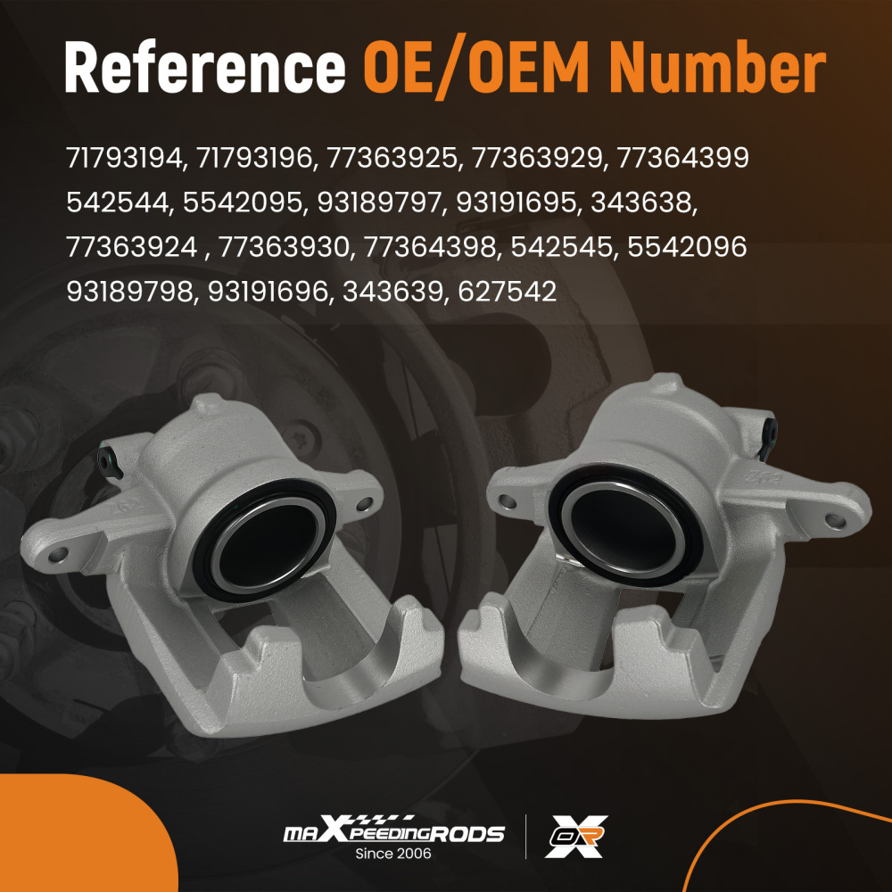 Front Left Right Brake Caliper Floating compatible for Fiat 500 312 Punto 199 compatible for Opel Vauxhall
