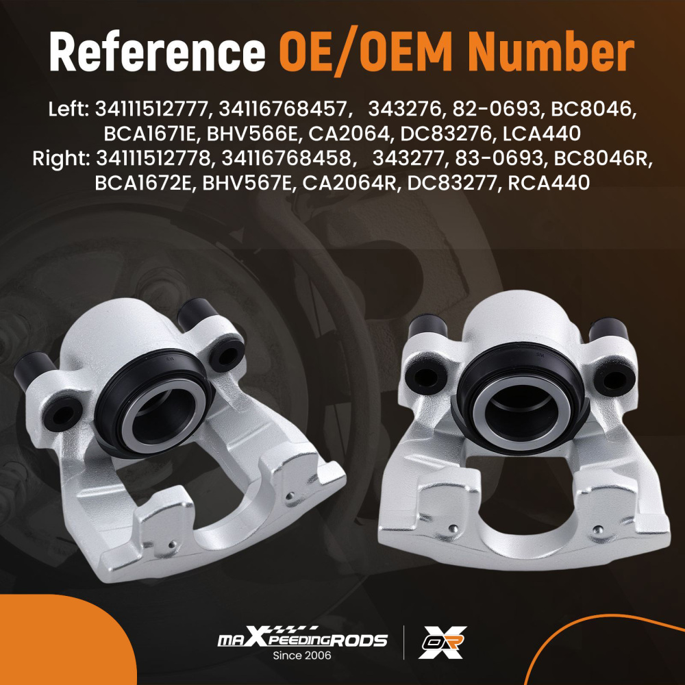 Pair of Front Left Right Brake Calipers compatible for Mini R50 R52 R53 Cooper One 1.4 1.6L