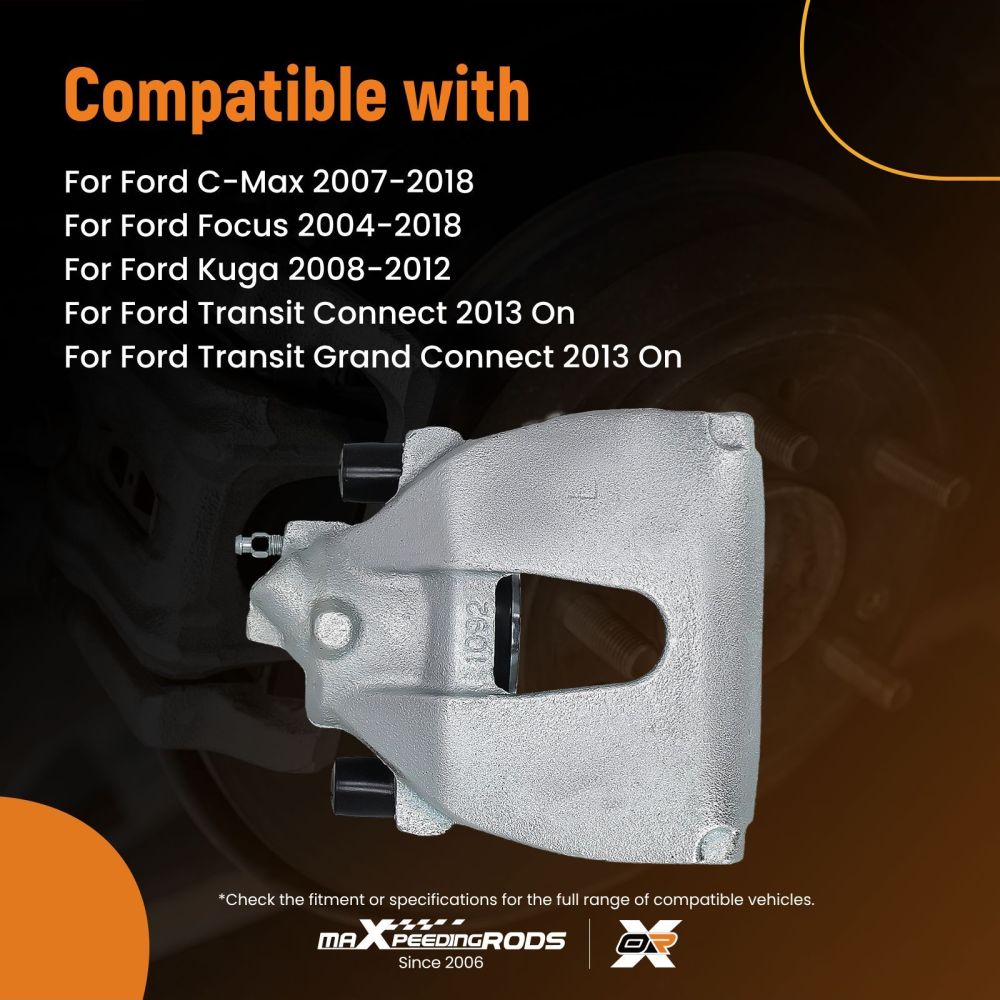 Front Left Brake Caliper compatible for Ford C-Max Focus Transit Tourneo compatible for Mazda 3 Volvo S40