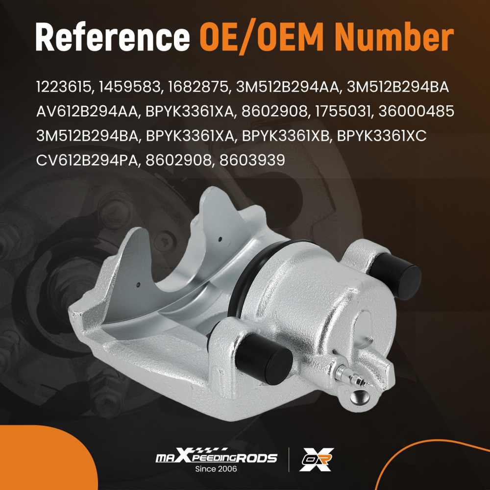 Brake Caliper Front Right compatible for Ford Focus Kuga C-Max compatible for Volvo C30 S40 3M512B294BA