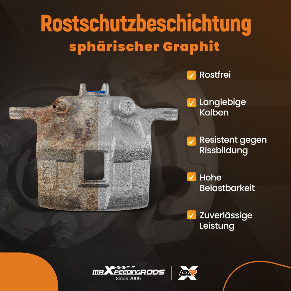 Brake Caliper Front Right 51mm compatible for Honda Jazz 1.2 1.3 1.4 2002-2008 45018SAA900